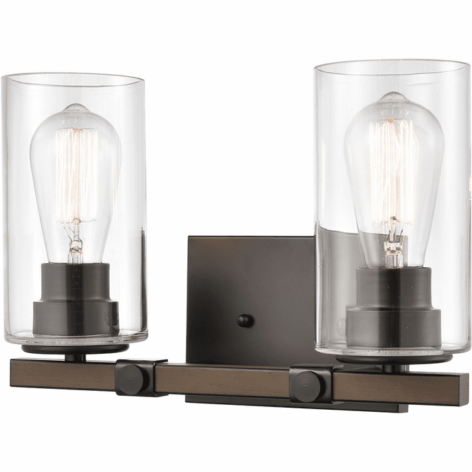 Innovations 445-2W-BK-CL-LED Westlake Contemporary Matte Black LED 2-Light Vanity Light Fixture