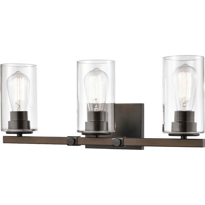 Innovations 445-3W-BK-CL-LED Westlake Modern Matte Black LED 3-Light Bathroom Vanity Light Fixture