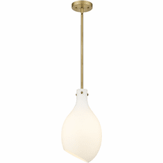 Innovations 493-1S-BB-G551-9 Salem Brushed Brass Matte White Cased Salem LED Mini Drop Lighting