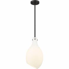Innovations 493-1S-BK-G551-9 Salem Matte Black Matte White Cased Salem LED Mini Drop Lighting Fixture