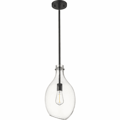 Innovations 493-1S-BK-G552-9 Salem Matte Black Clear Salem LED Mini Drop Ceiling Light Fixture