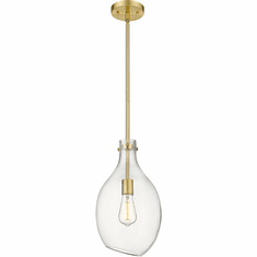 Innovations 493-1S-SG-G552-9 Salem Satin Gold Clear Salem LED Mini Ceiling Light Pendant