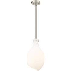 Innovations 493-1S-SN-G551-9 Salem Brushed Satin Nickel Matte White Cased Salem LED Mini Hanging Pendant Lighting