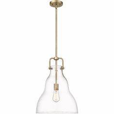 Innovations 494-1S-BB-G592-14 Haverhill Brushed Brass Clear Haverhill LED Drop Ceiling Light Fixture
