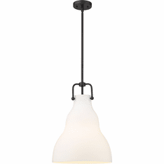 Innovations 494-1S-BK-G591-14 Haverhill Matte Black Matte White Cased Haverhill LED Drop Lighting
