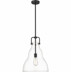 Innovations 494-1S-BK-G592-14 Haverhill Matte Black Clear Haverhill LED Hanging Pendant Lighting