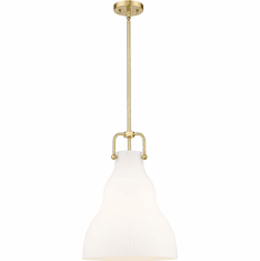 Innovations 494-1S-SG-G591-14 Haverhill Satin Gold Matte White Cased Haverhill LED Drop Lighting Fixture