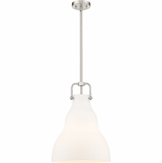 Innovations 494-1S-SN-G591-14 Haverhill Brushed Satin Nickel Matte White Cased Haverhill LED Pendant Light