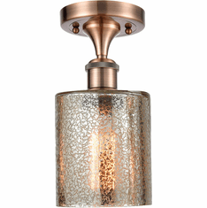 Innovations 516-1C-AC-G116 Ballston Cobbleskill Antique Copper LED Flush Mount Lighting