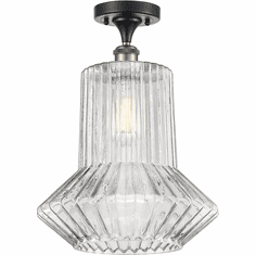 Innovations 516-1C-BAB-G212-LED Ballston Springwater Modern Black Antique Brass LED Flush Mount Light Fixture