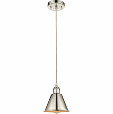Innovations 516-1P-PN-M8 Ballston Smithfield Polished Nickel LED Mini Pendant Hanging Light