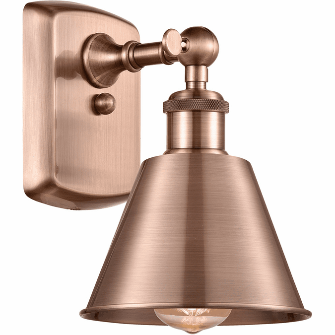 Innovations 516-1W-AC-M8 Ballston Smithfield Antique Copper LED Wall Lamp