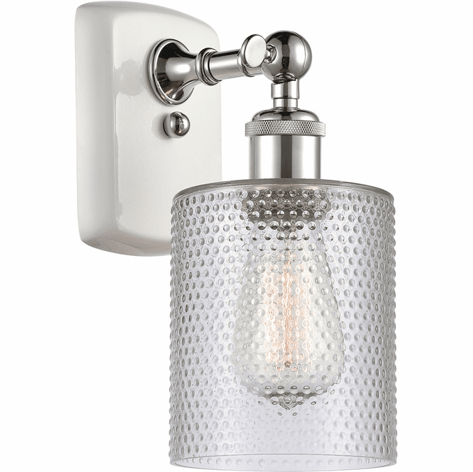Innovations 516-1W-WPC-G112-LED Ballston Cobbleskill Contemporary White and Polished Chrome LED Light Sconce