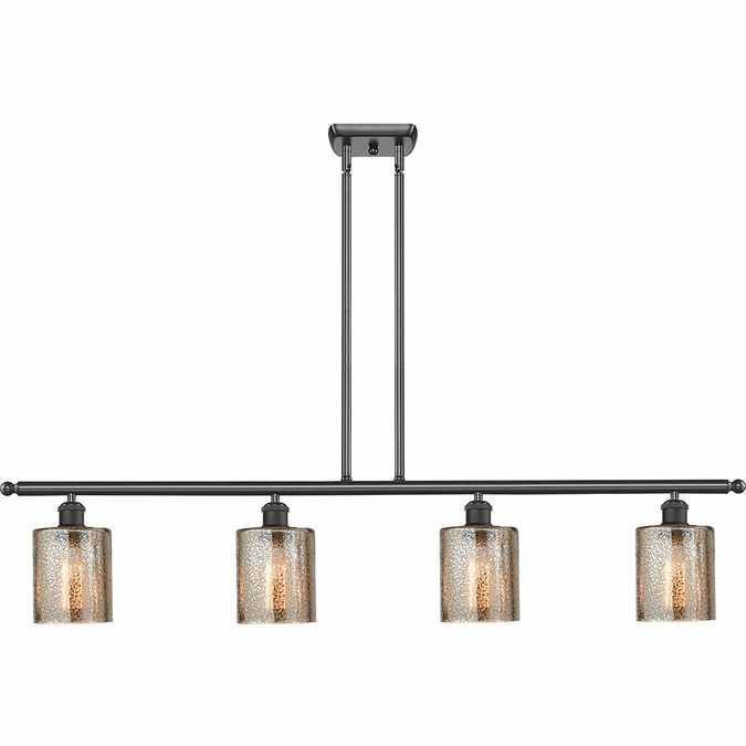 Innovations 516-4I-BK-G116 Ballston Cobbleskill Matte Black LED Kitchen Island Light Fixture