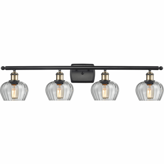 Innovations 516-4W-BAB-G92 Ballston Fenton Black Antique Brass LED 4-Light Bathroom Vanity Light Fixture