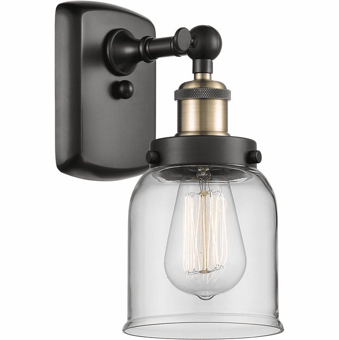 Innovations 916-1W-BAB-G52-LED Ballston Small Bell Modern Black Antique Brass LED Wall Light Sconce