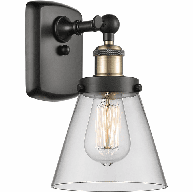 Innovations 916-1W-BAB-G62-LED Ballston Small Cone Modern Black Antique Brass LED Wall Sconce