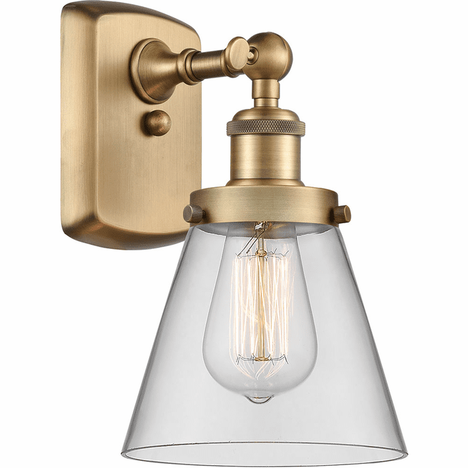 Innovations 916-1W-BB-G62 Ballston Small Cone Contemporary Brushed Brass Lighting Wall Sconce