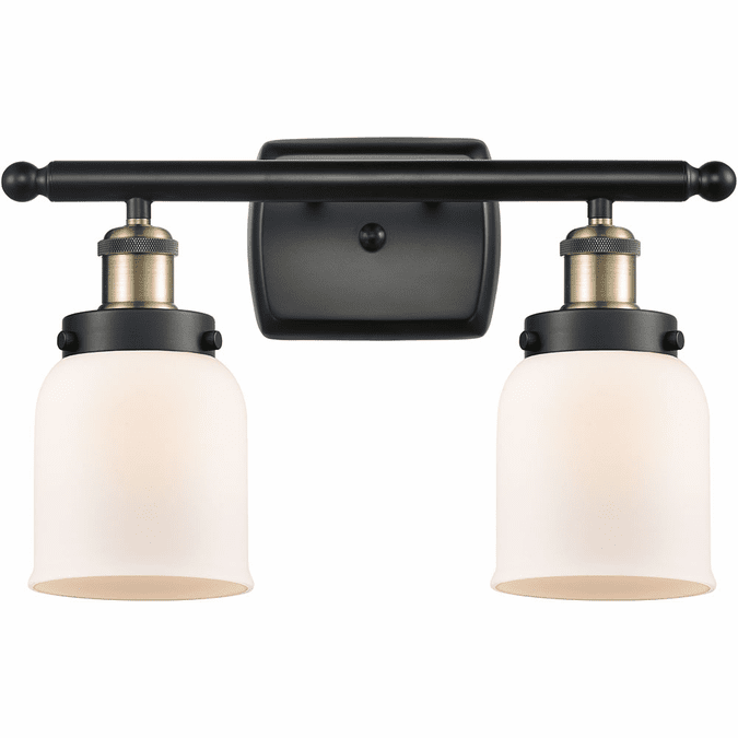 Innovations 916-2W-BAB-G51 Ballston Small Bell Contemporary Black Antique Brass 2-Light Bathroom Vanity Lighting