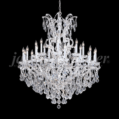 James Moder 91690S22 Maria Theresa Grand Crystal Silver Hanging Chandelier