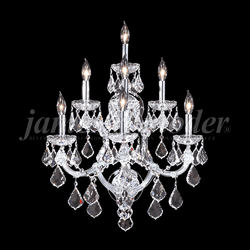 James Moder 91807S22 Maria Theresa Grand Crystal Silver Wall Sconce Lighting