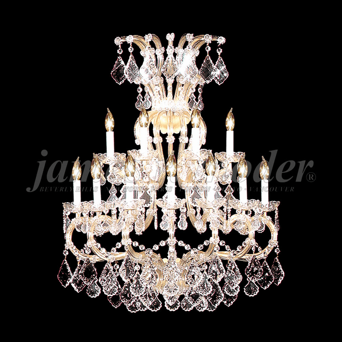 James Moder 91811GL22 Maria Theresa Grand Crystal Gold Lustre Wall Mounted Lamp