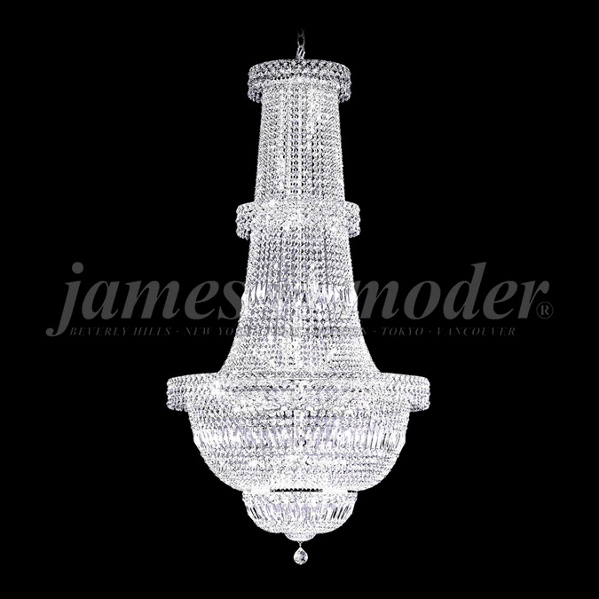 James Moder 92434S22 Prestige Crystal Silver Hanging Chandelier