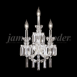 James Moder 93943S22 Buckingham Crystal Silver Wall Sconce Light