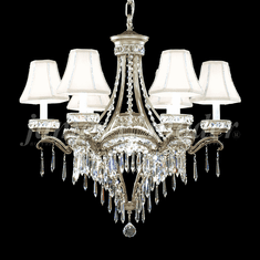 James Moder 94346PW22-55 Dynasty Cast Brass Crystal Pewter Chandelier Lighting