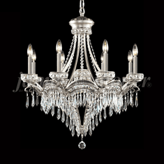 James Moder 94348PW22 Dynasty Cast Brass Crystal Pewter Lighting Chandelier