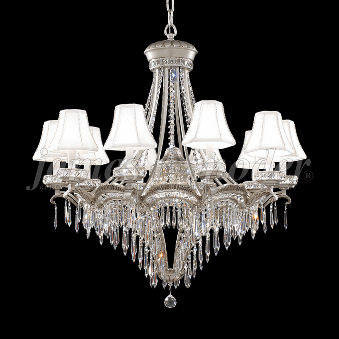 James Moder 94350PW22-55 Dynasty Cast Brass Crystal Pewter Chandelier Light