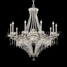 James Moder 94350PW22 Dynasty Cast Brass Crystal Pewter Chandelier Lamp