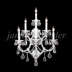 James Moder 94707S22 Maria Theresa Royal Crystal Silver Wall Sconce Lighting