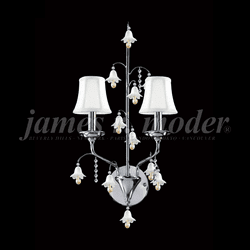James Moder 96321S22W Murano Crystal Silver Wall Mounted Lamp