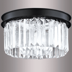 James Moder 96994SB22 Europa Satin Black Flush Mount Lighting Fixture