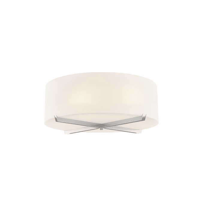 Justice Design ACR-9523-OPAL-NCKL Acryluxe Crossbar Modern Brushed Nickel LED 18" Flush Mount Lighting