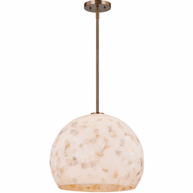 Justice Design ALR6537BRSS Alabaster Rocks Globe Modern Brushed Brass