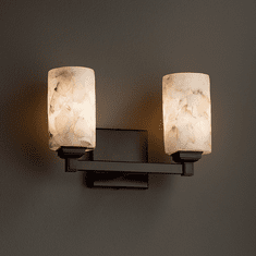Justice Design ALR-8432 Regency Alabaster Rocks! 2-Light Bath Lighting