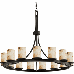 Justice Design ALR-8715-10 Alabaster Rocks! Dakota Contemporary Cylinder 42" Chandelier Light