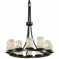 Justice Design ALR-8763-10 Alabaster Rocks! Dakota Contemporary Cylinder Lighting Chandelier