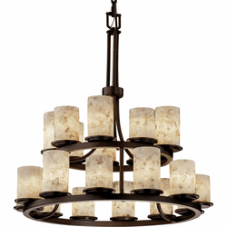 Justice Design ALR-8767-10 Alabaster Rocks! Dakota Modern Cylinder Chandelier Light