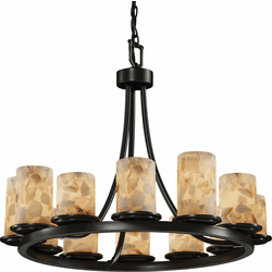 Justice Design ALR-8768-10 Alabaster Rocks! Dakota Modern Cylinder Ceiling Chandelier