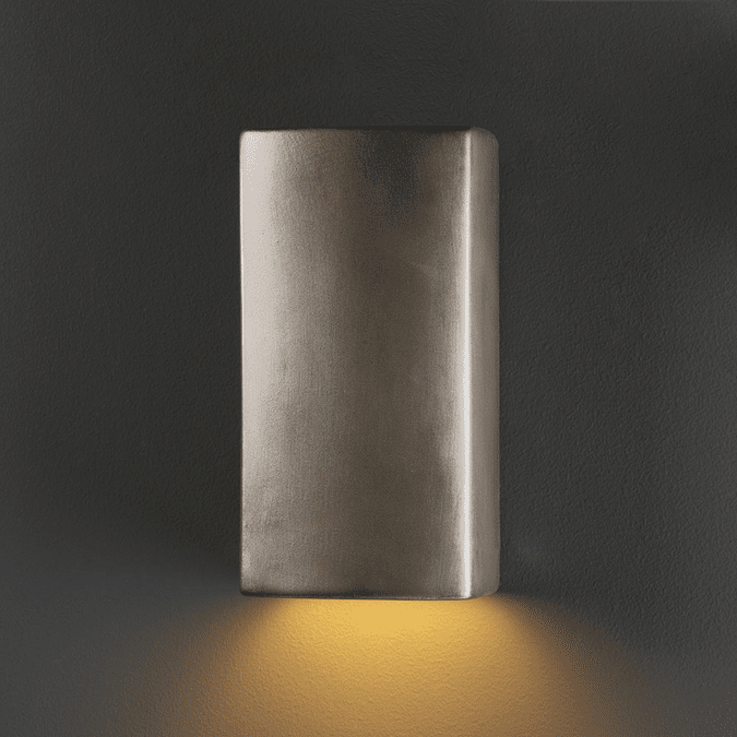 Justice Design CER-0910 Ambiance Small Rectangle Modern Ceramic LED Wall Sconce