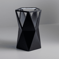 Justice Design CER-2430-CRB Portable Totem Contemporary Carbon Matte Black LED Accent Ceramic Table Lighting
