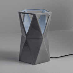 Justice Design CER-2430-GRY Portable Totem Modern Gloss Gray LED Accent Ceramic Lighting Table Lamp