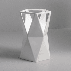 Justice Design CER-2430-WHT Portable Totem Modern Gloss White LED Accent Ceramic Side Table Lamp