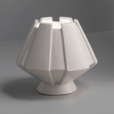 Justice Design CER-2440-WHT Portable Meta Modern Gloss White LED Accent Ceramic Side Table Lamp