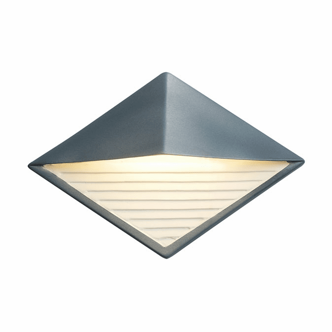 Justice Design CER-5600W Ambiance Diamond Contemporary Ceramic LED Outdoor Wall Light Sconce