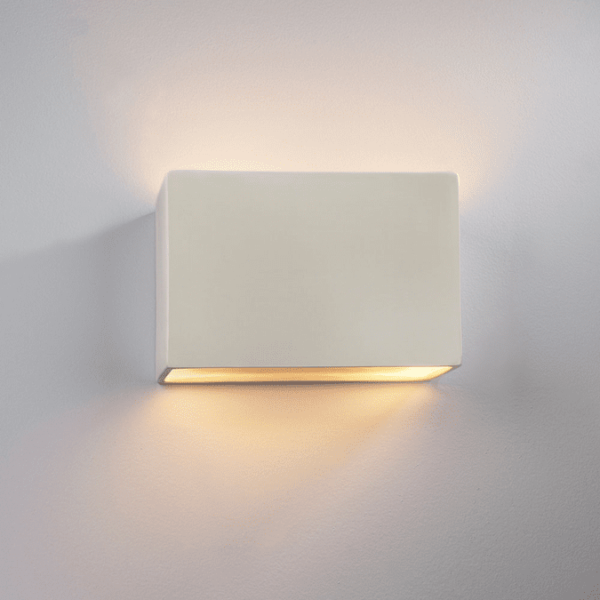 Justice Design CER-5645 Ambiance Small Rectangle Contemporary Ceramic LED Lamp Sconce