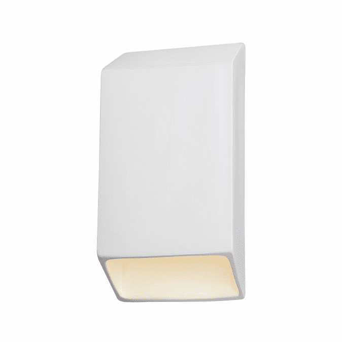 Justice Design CER-5870 Ambiance Large Tapered Rectangle Contemporary Ceramic LED Wall Sconce